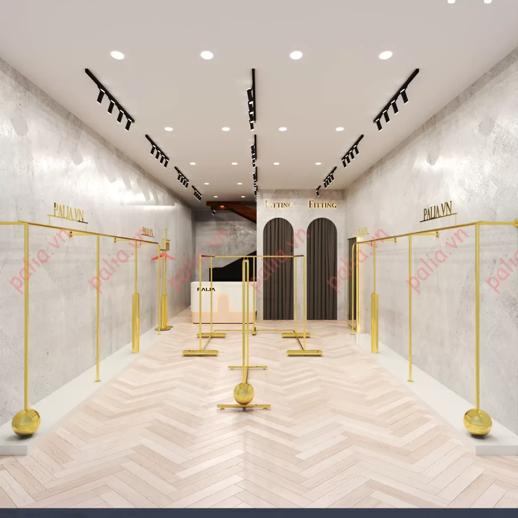 giá treo quần áo inox mạ vàng pvd
