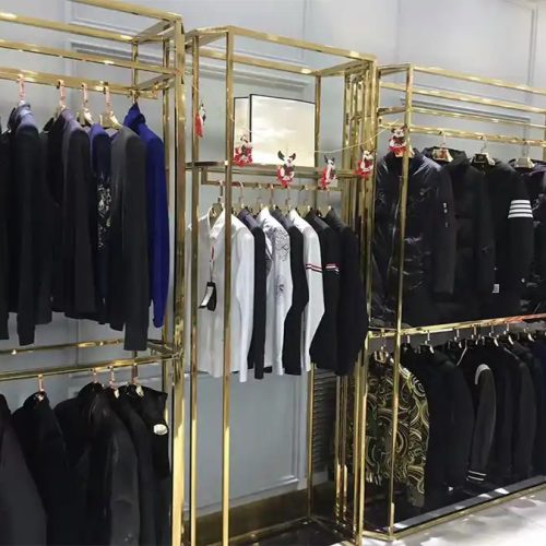 giá treo quần áo mạ vàng